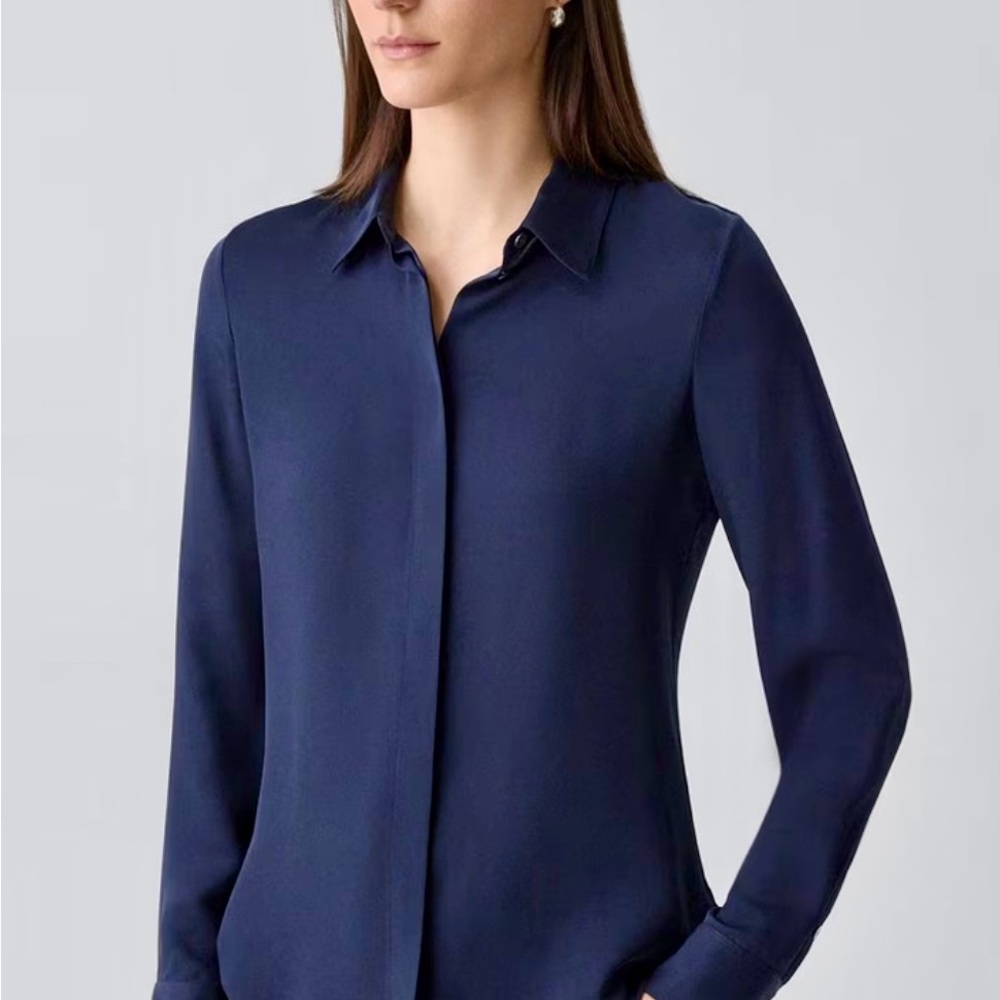 Theory Navy Button Down Shirt